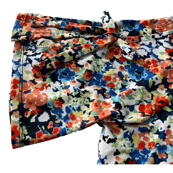 SUNNY LEIGH SHORT SPLIT SLV, V-NECK, TUNIC TOP, WOMENS, L, MULTICOLORED FLORAL - Picture 8 of 12